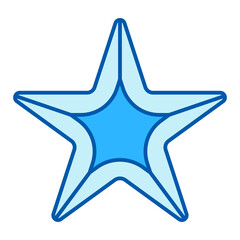 Sea star living at the bottom  - icon, illustration on white background, similar style