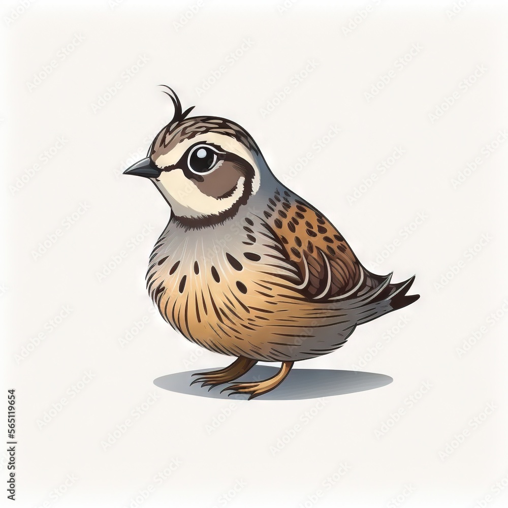 Poster a bird with a brown and white pattern on its body and a black and white stripe on its chest and ches