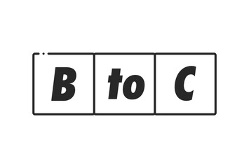 BtoCのデザイン文字イラスト素材 - シンプルな企業対消費者取引のイメージ素材
