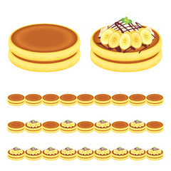 パンケーキ ボーダー ライン チョコバナナ