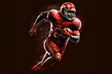 illustration of an American football player running AI Generative Content
