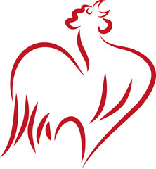 Hahn in rot, Hahn Logo, Chicken logo © Waldemar Hölzer