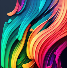 Colorful abstract paint leak flow painting design joyful illustration