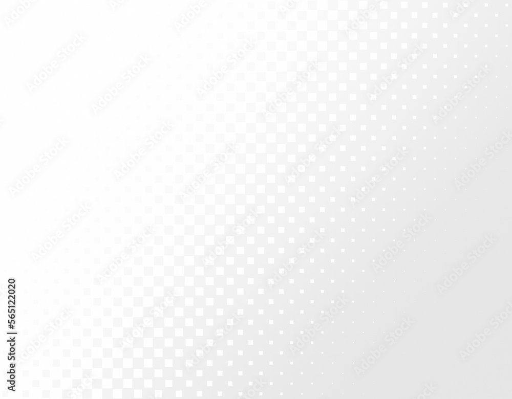 Poster abstract light gray square shaped halftone pattern on white background with copy space. dotted patte