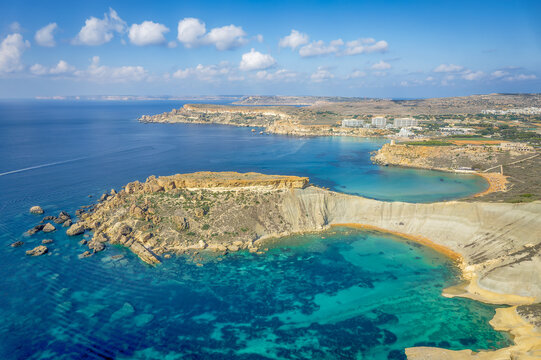 Landscape with Għajn Tuffieħa and Golden bay beach, Malta