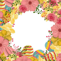 Hand drawn happy Easter eggs and chicken graphics in watercolor 