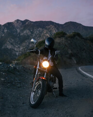 motorcyclist in the mountains