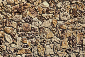 Large stone and mortar wall background