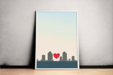 abstract landscape in the city, minimalist style, background, generative ai.