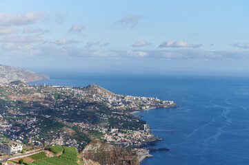 View over the coastline of madeira island