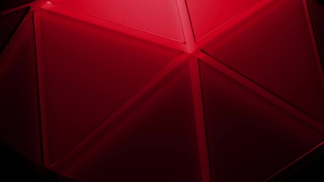 Rotating 3d figure with triangular parts. Design. 3D figure rotates in space. Round figure made of triangular corners
