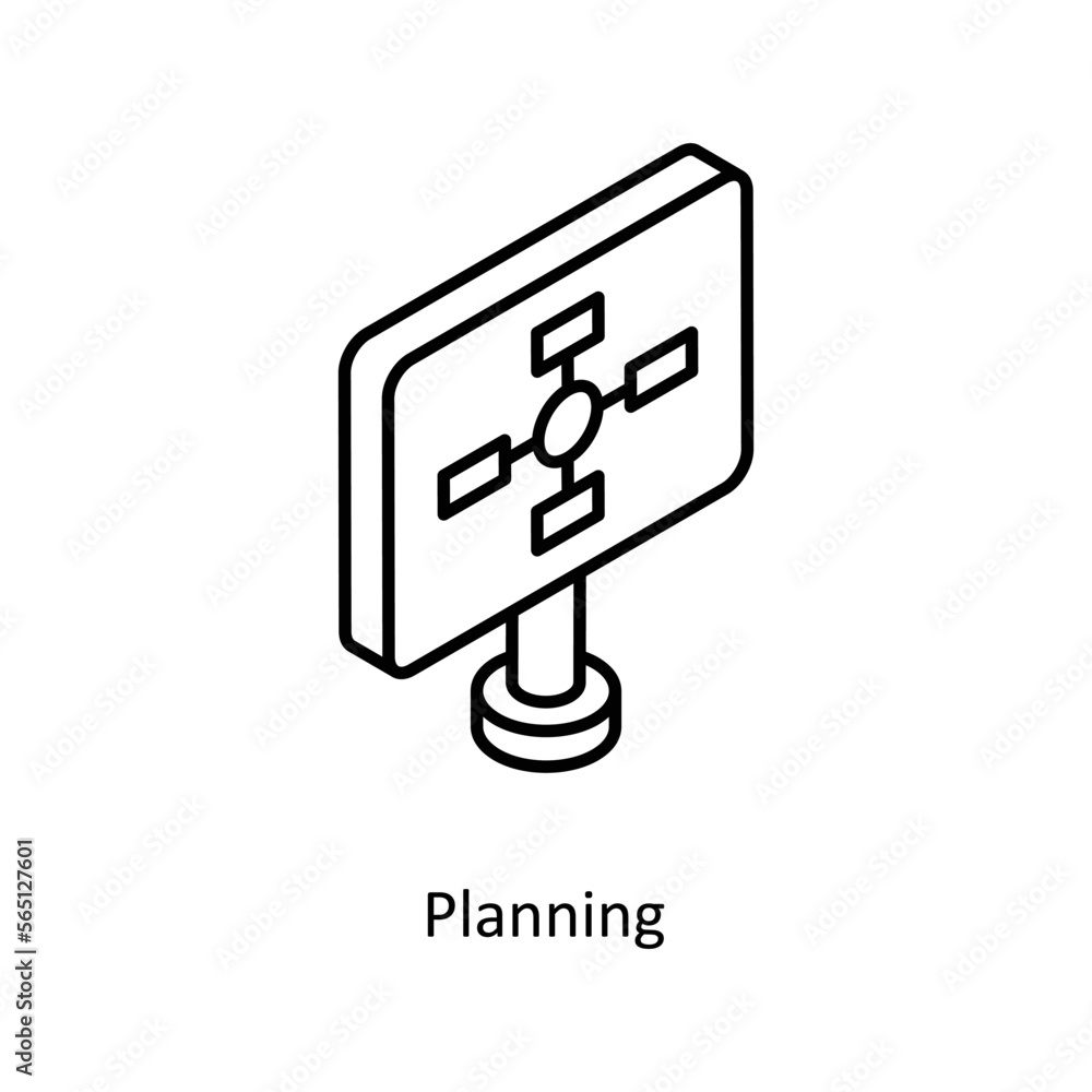 Poster planning vector isometric outline icon for your digital or print projects.