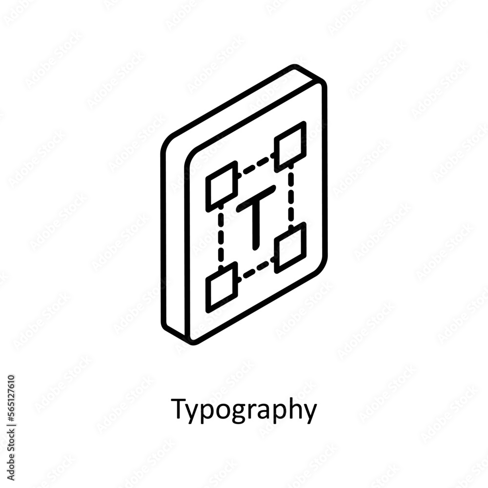 Poster typography vector isometric outline icon for your digital or print projects.