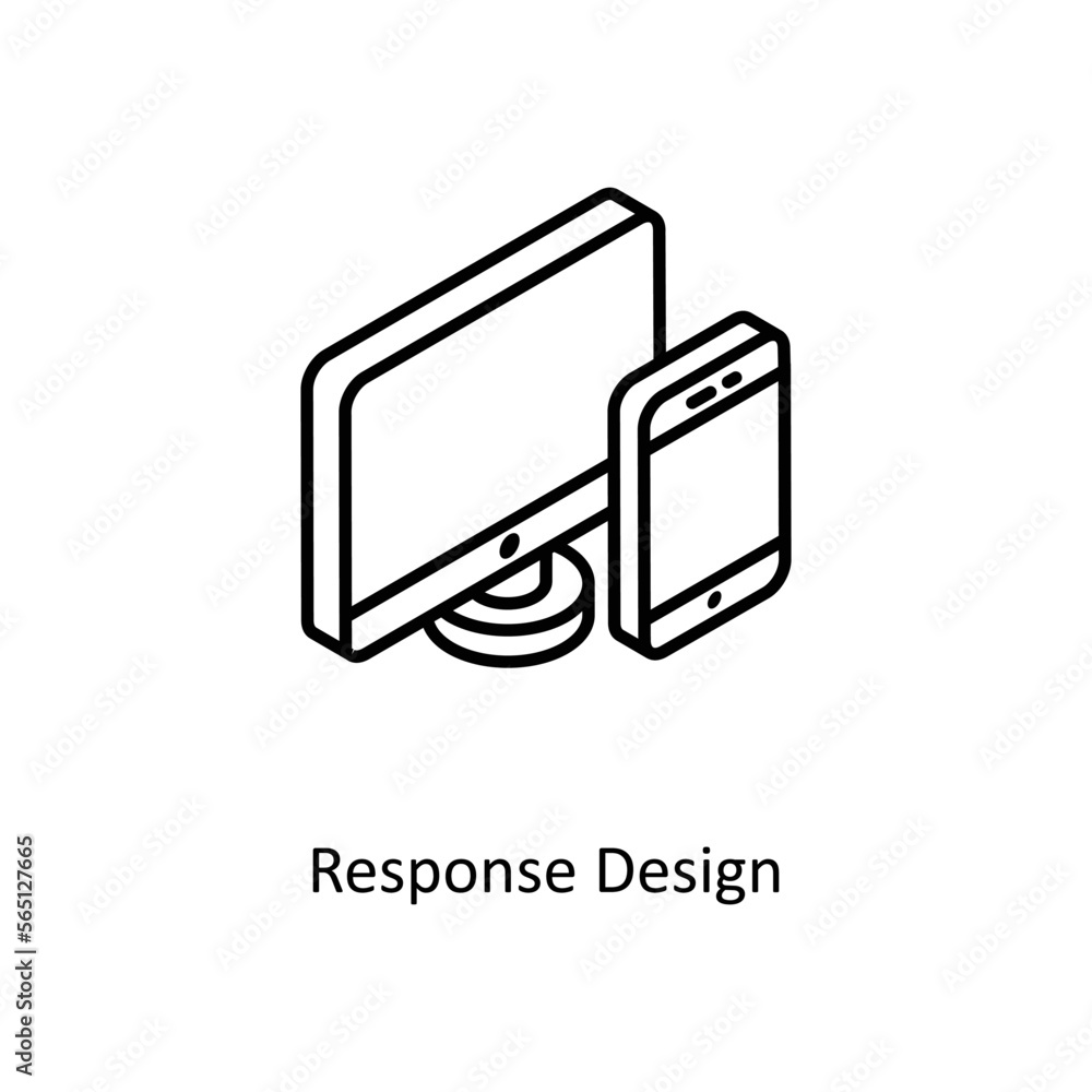 Aufkleber response design vector isometric outline icon for your digital or print projects.