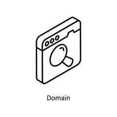 Domain Vector Isometric Outline icon for your digital or print projects.