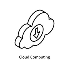 Cloud Computing Vector Isometric Outline icon for your digital or print projects.