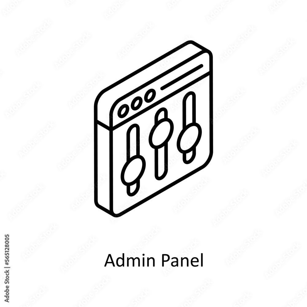 Aufkleber admin panel vector isometric outline icon for your digital or print projects.