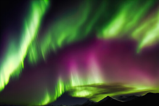 Magical and mystical northern lights. Aurora Borealis.	