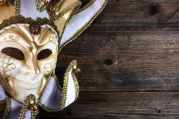 Traditional venetian mask in Venice in Italy. Colorful carnival mask 