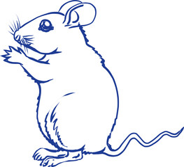 Mouse. Hand drawn vector illustration