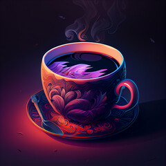 cup of coffee unique illustration.generative ai technology 