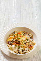 tasty Chicken Mushroom Rice Casserole, top view