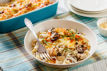 tasty Chicken Mushroom Rice Casserole, top view