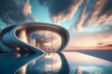 Luxury Exterior Infinity Pool Design Concept
