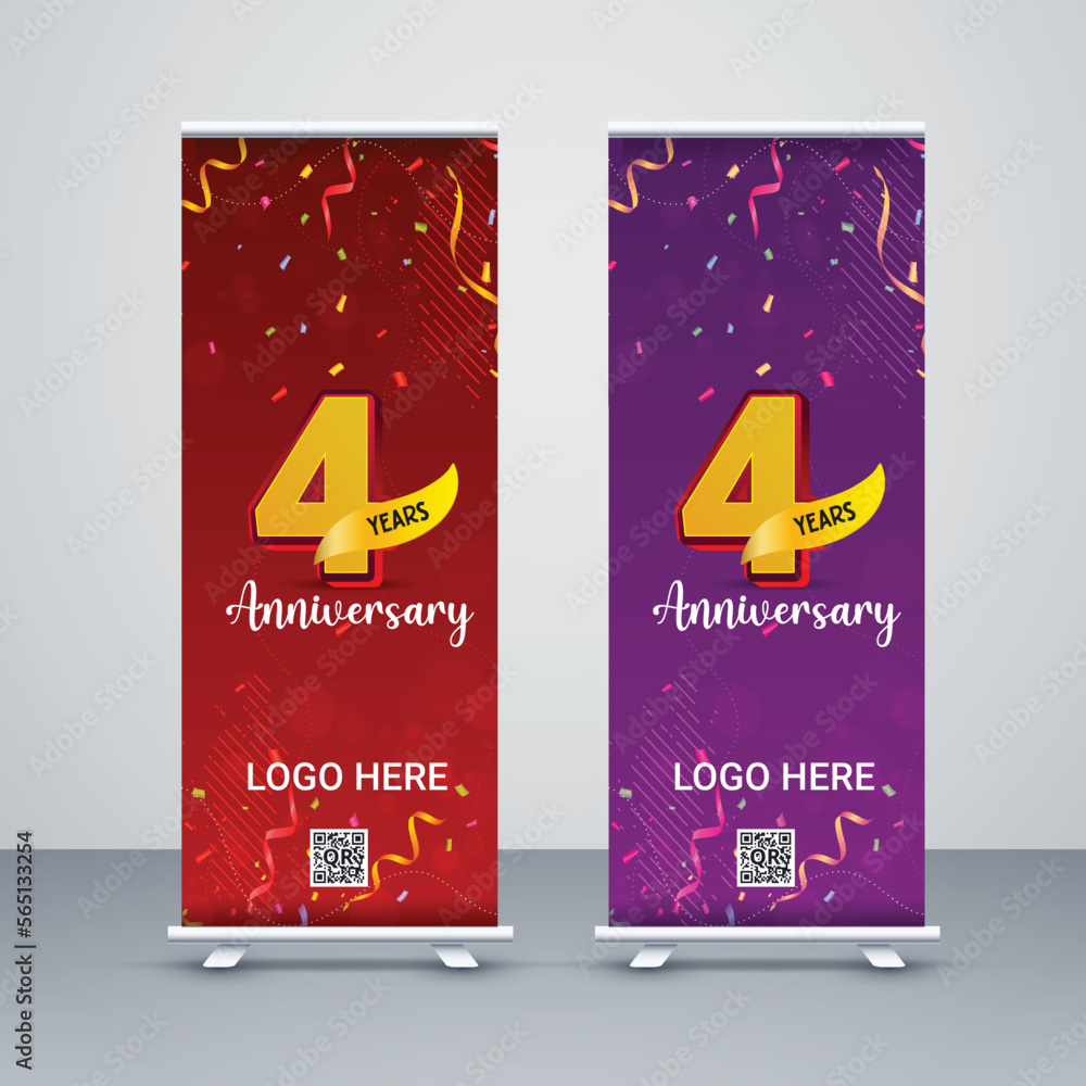 Wall mural roll up banner, anniversary celebration, anniversary rollup presentation, standee banner