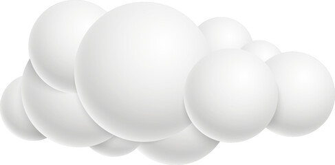 White cloud. 3d render icon. Sky fluffy form