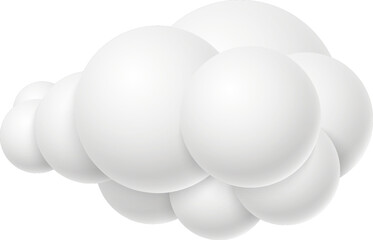 Cotton cloud. Fluffy white 3d render bubble