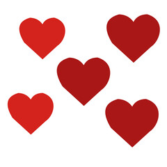 set of red hearts
