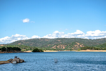 Folsom Lake California Hillside Blue Skies
