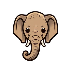 Fototapeta premium Cartoon elephant head created with generative AI