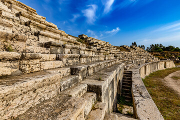 Lebanon. Ancient Tyre (UNESCO World Heritage Site) - Al-Bass Archaeological Site. Roman Hippodrome,...