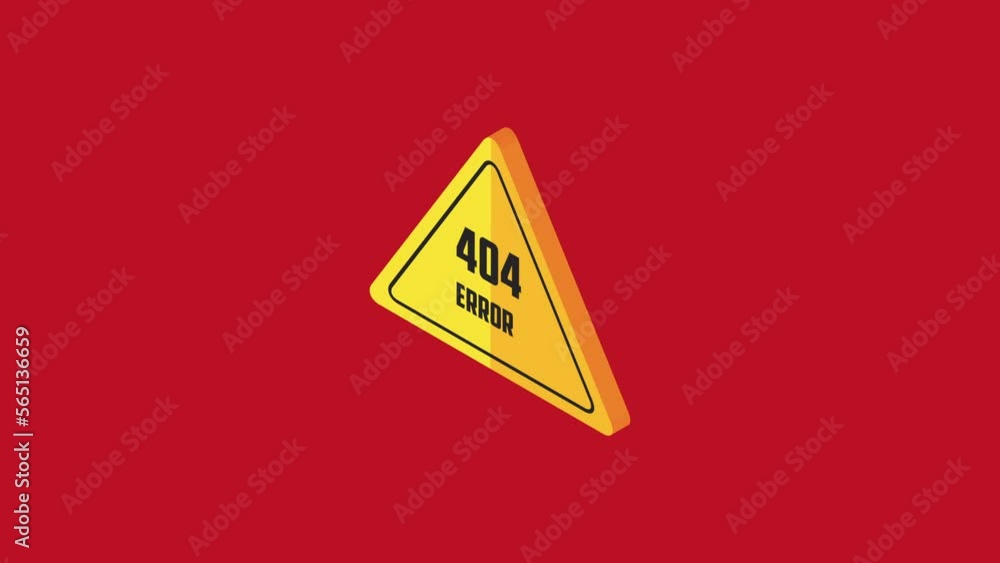 Poster 404 connectivity error triangle signal animation