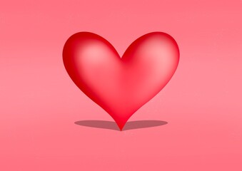 Illustration valentine heart on a pink background