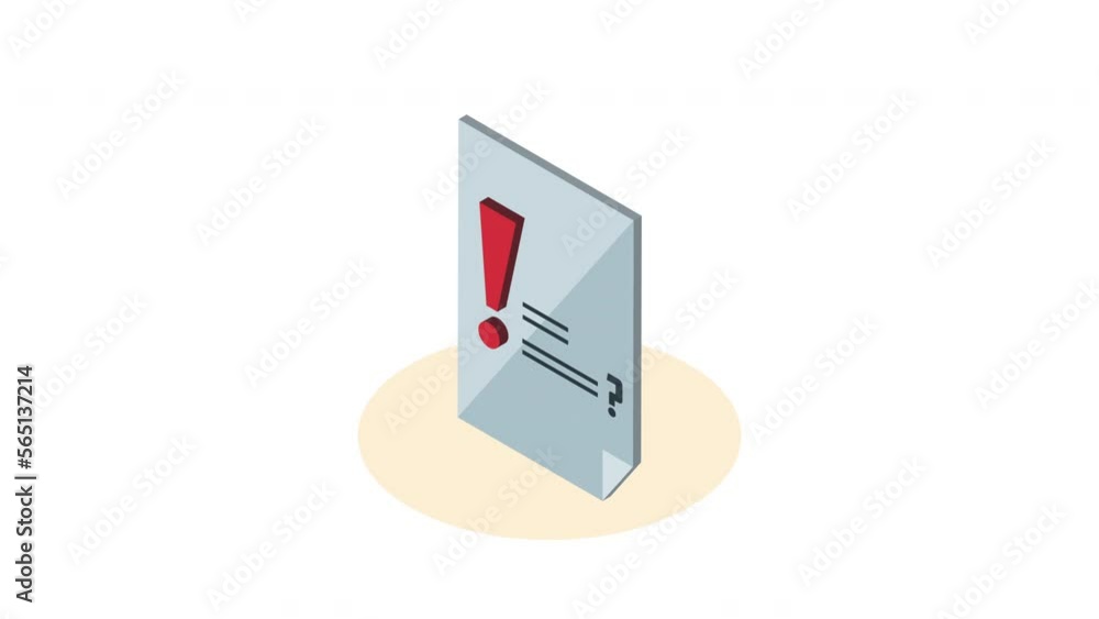 Poster alert signal and question animation