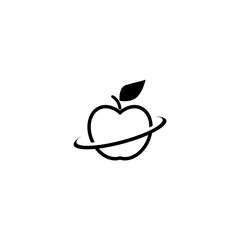 Apple fruit silhouette logo icon isolated on white background