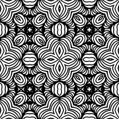 Vector pattern in geometric ornamental style. Black and white color.Seamless repeat pattern.Simple geo all over print block for apparel textile, ladies dress, fashion garment, digital wall paper.