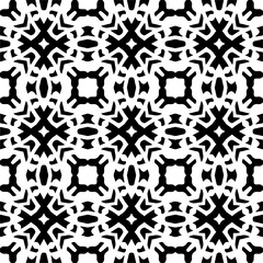 Vector pattern in geometric ornamental style. Black and white color.Seamless repeat pattern.Simple geo all over print block for apparel textile, ladies dress, fashion garment, digital wall paper.