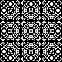 Vector pattern in geometric ornamental style. Black and white color.Seamless repeat pattern.Simple geo all over print block for apparel textile, ladies dress, fashion garment, digital wall paper.