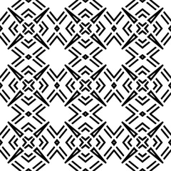 Vector pattern in geometric ornamental style. Black and white color.Seamless repeat pattern.Simple geo all over print block for apparel textile, ladies dress, fashion garment, digital wall paper.