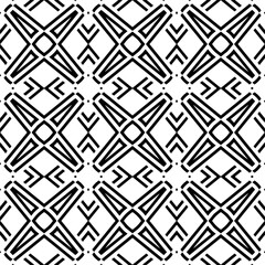 Vector pattern in geometric ornamental style. Black and white color.Seamless repeat pattern.Simple geo all over print block for apparel textile, ladies dress, fashion garment, digital wall paper.