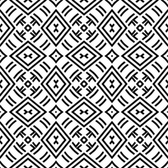 Vector pattern in geometric ornamental style. Black and white color.Seamless repeat pattern.Simple geo all over print block for apparel textile, ladies dress, fashion garment, digital wall paper.