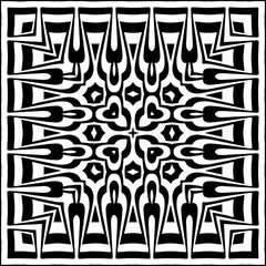 Vector pattern in geometric ornamental style. Black and white color.Seamless repeat pattern.Simple geo all over print block for apparel textile, ladies dress, fashion garment, digital wall paper.