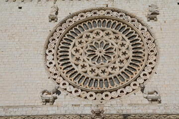 Window of Basilica di San Francesco d'Assisi in Assisi, Umbria Italy