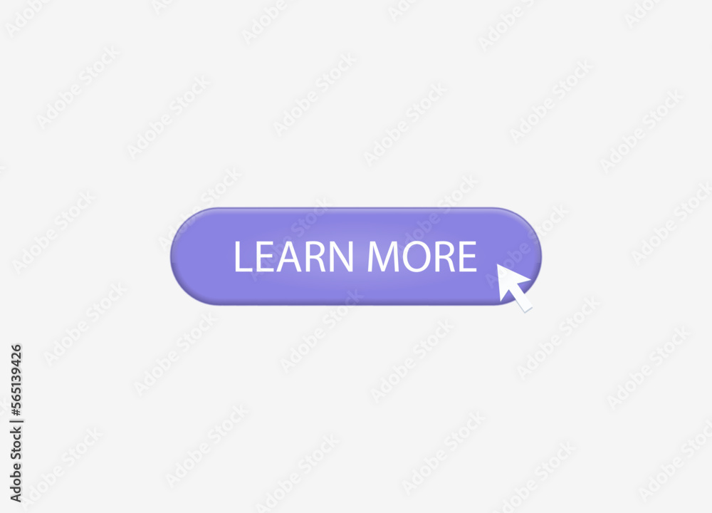 Leinwandbilder learn more web site button isolated on gray background. trendy learn more button for web site, label