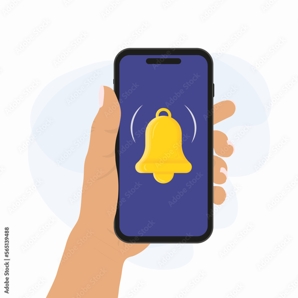 Poster smartphone with notification. alert message. notification concept of new message or other notice. un