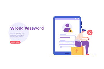 Concept of online registration, sign up, user interface. Registration sign up. People register new account. Users use secure login password. Vector illustration in flat cartoon design UI mobile app